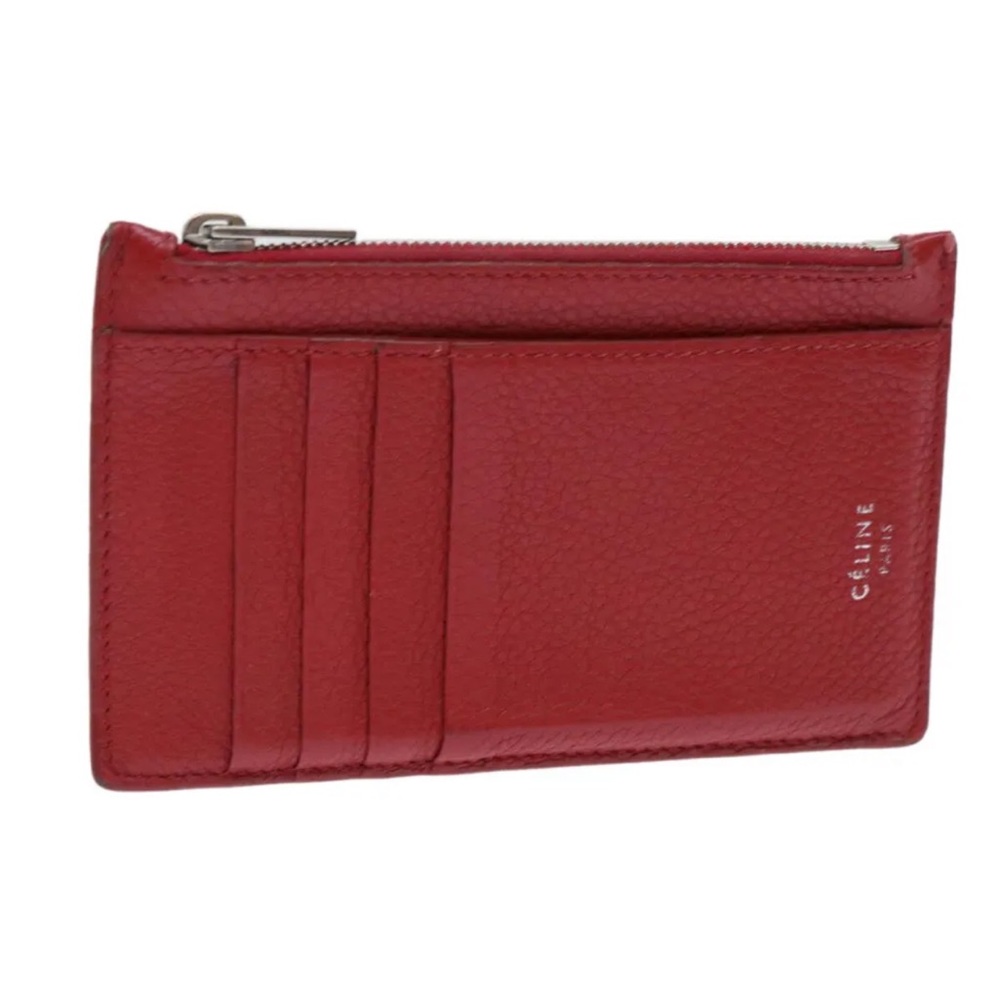 Celine Red Leather Card Holder